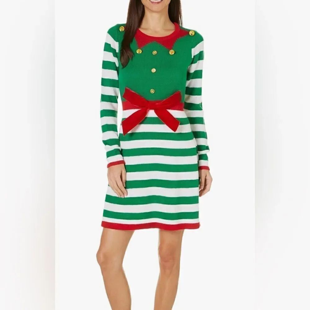 Tiara International Christmas Collection Holiday Sweater Dress Sz XL